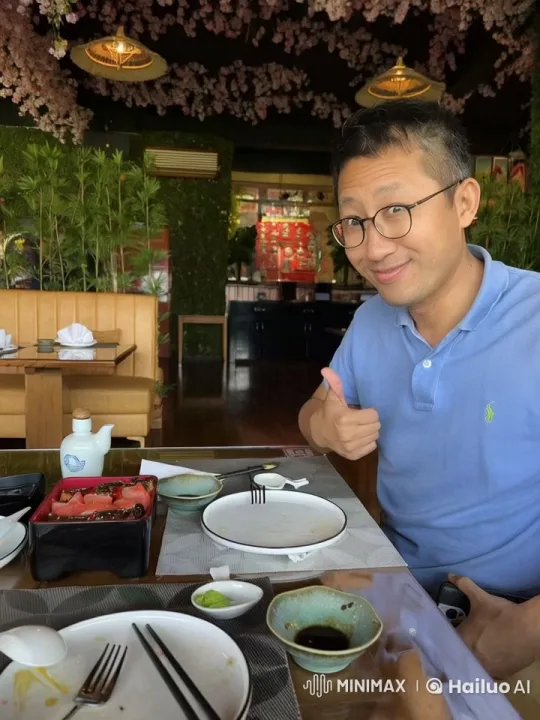Gentleman Enjoys Sushi at Charming Restaurant – AI Generated Video | Hailuo AI