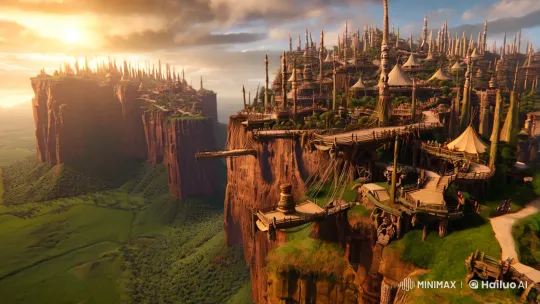 Warcraft: Majestic Thunder Bluff Panorama – AI Generated Video | Hailuo AI