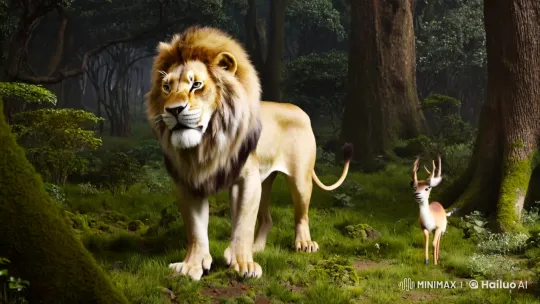 The Lion and the Deer: From Enemies to Friends – AI Generated Video | Hailuo AI