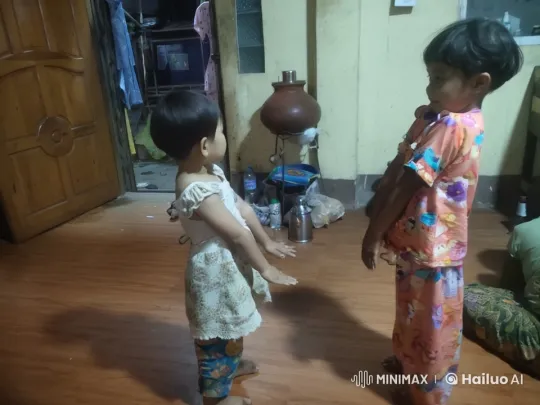 Children Playfully Mimic Kung Fu in Cozy Room – AI Generated Video | Hailuo AI