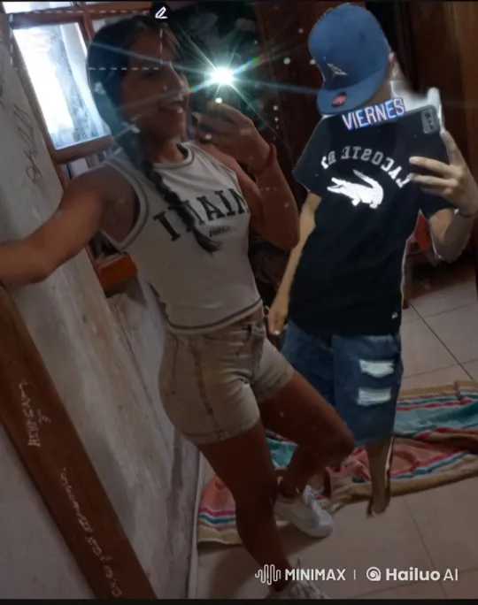 Young Couple Takes Intimate Mirror Selfie – AI Generated Video | Hailuo AI