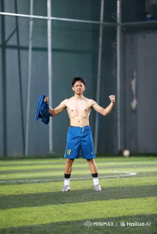 Man Celebrates with Brutal 'Joget kejang-kejang' Dance on Football Field – AI Generated Video | Hailuo AI