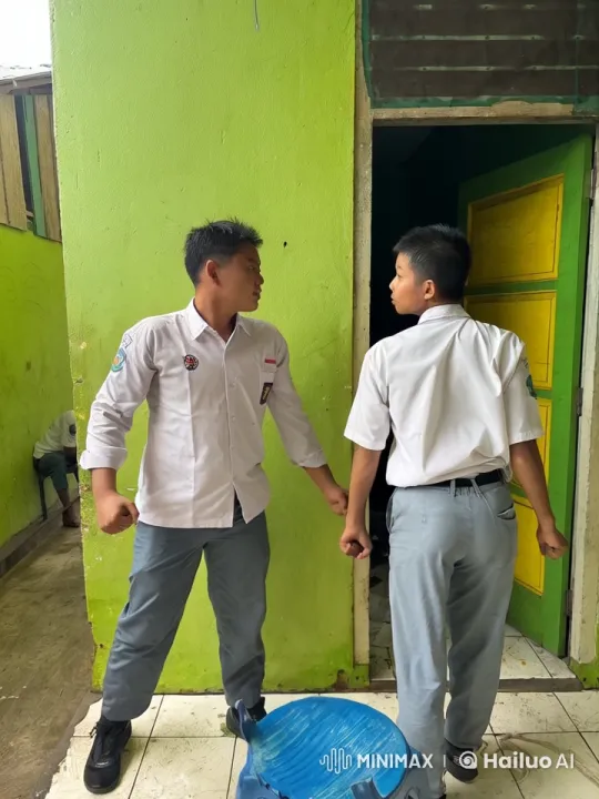 Boys Practice Kungfu in School Corridor – AI Generated Video | Hailuo AI