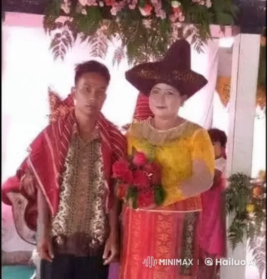 Traditional Couple Celebrates Under Floral Arch – AI Generated Video | Hailuo AI