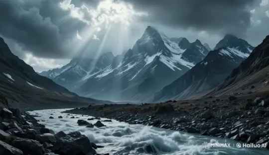 Majestic Mountain River in 4K Cinematic Splendor – AI Generated Video | Hailuo AI