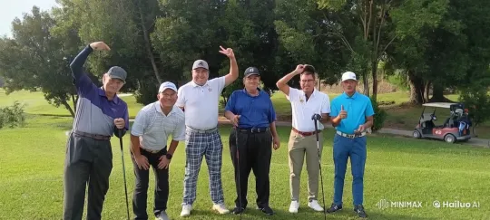 Six Men Enjoying a Golf Day Out – AI Generated Video | Hailuo AI