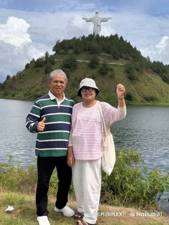 Martial Artists Perform by Serene Lakeside with Christ-like Statue – AI Generated Video | Hailuo AI