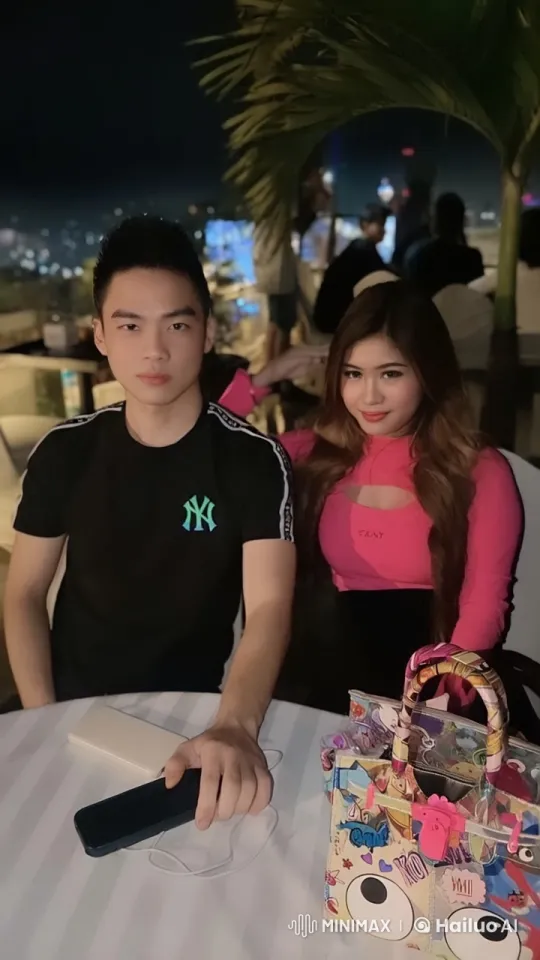 Affectionate Rooftop Encounter with City Night View – AI Generated Video | Hailuo AI