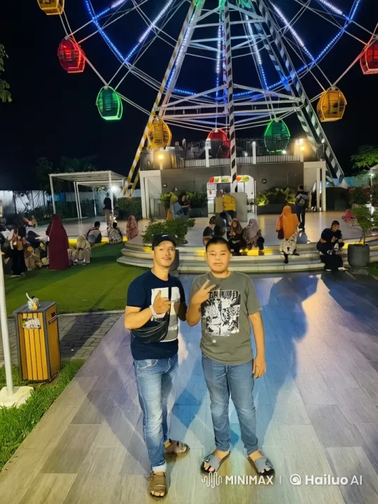 Chinese Martial Arts Performance at Night Amusement Park – AI Generated Video | Hailuo AI