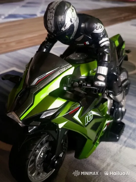 Dynamic Action Figure on Thunder Motorcycle – AI Generated Video | Hailuo AI
