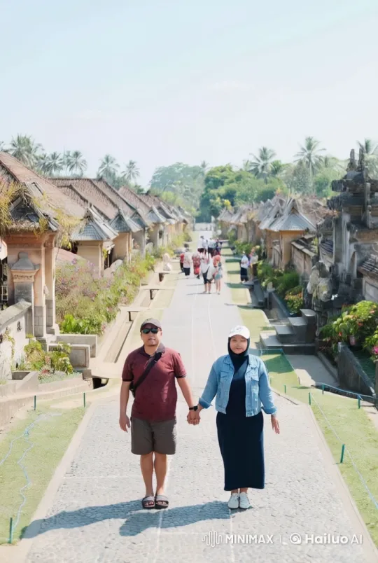 Couple Combines Kungfu with Strolls in Picturesque Street – AI Generated Video | Hailuo AI