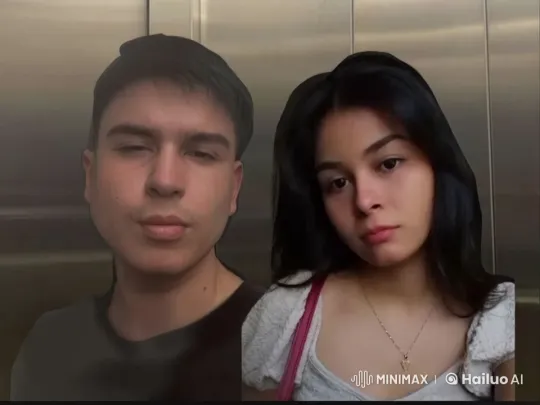 Young Couple Shares Intimate Kiss in Elevator – AI Generated Video | Hailuo AI