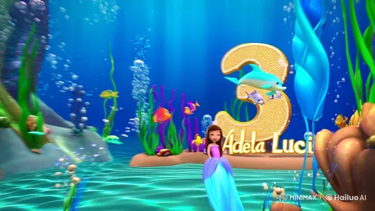 Adela Lucía's Enchanted Underwater 3rd Birthday Celebration – AI Generated Video | Hailuo AI