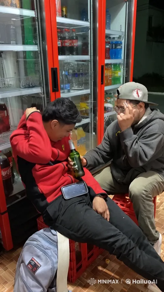 Intimate Moment Between Friends in Convenience Store – AI Generated Video | Hailuo AI