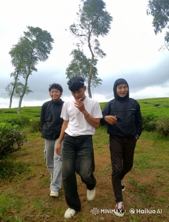 Kungfu Masters Displaying Skills in Tea Plantation – AI Generated Video | Hailuo AI