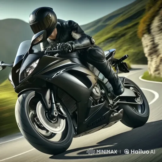 Thrilling Ride: Kawasaki ZX on Mountain Roads – AI Generated Video | Hailuo AI