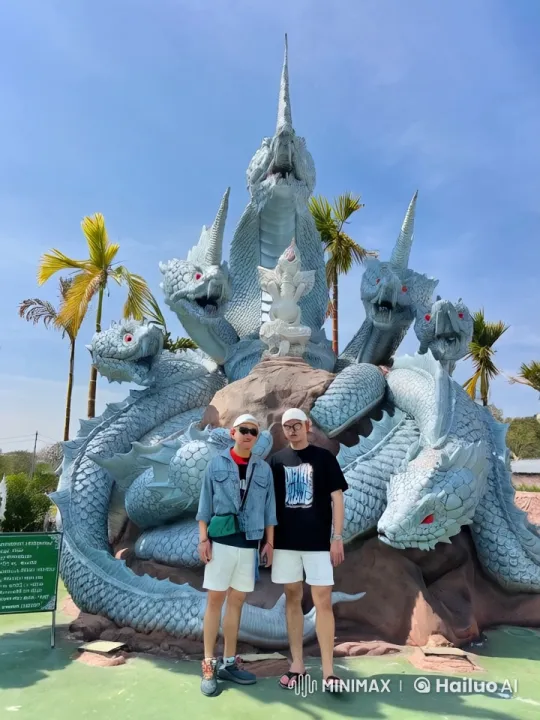 Dynamic Kung Fu Display Before Dragon Statue – AI Generated Video | Hailuo AI