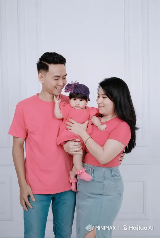 Family Showcases Martial Arts Skills in Pink Outfits – AI Generated Video | Hailuo AI