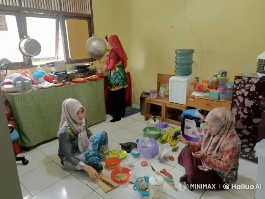 Hijabi Women Perform Kungfu in Energetic Kitchen Fight Scene – AI Generated Video | Hailuo AI