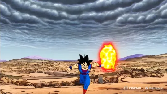 Goku and Vegeta's Epic Clash in a Stormy Wasteland – AI Generated Video | Hailuo AI