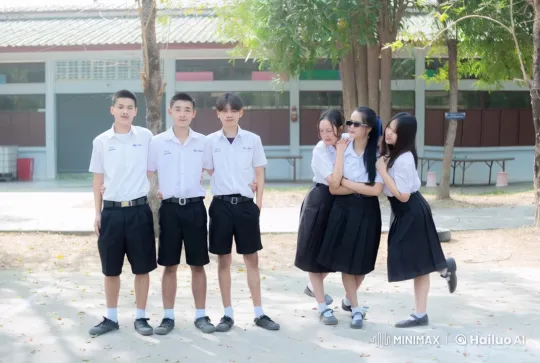 Students Playfully Spar in Kungfu Battle at School – AI Generated Video | Hailuo AI