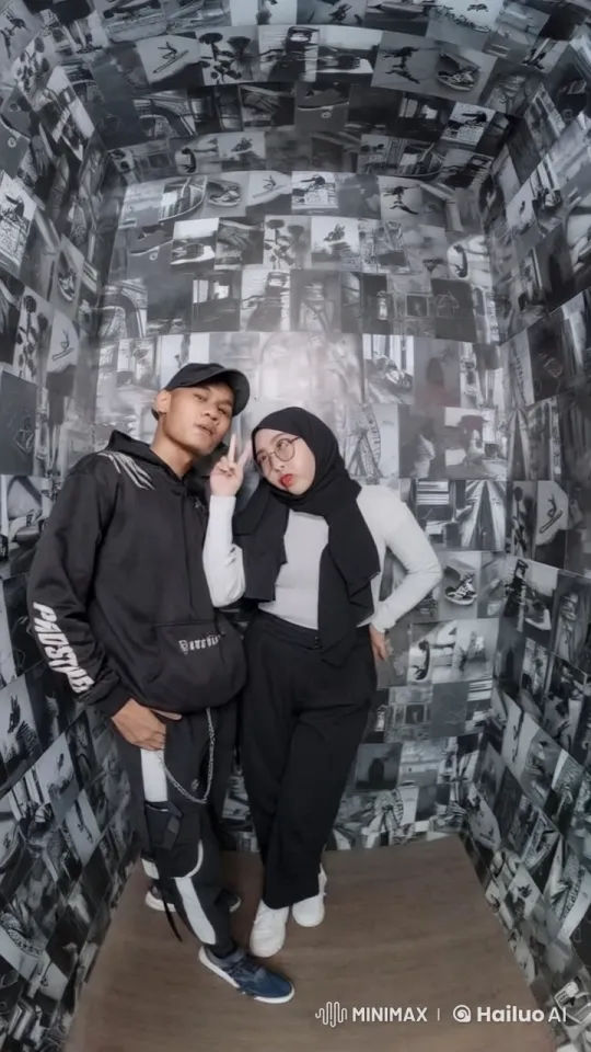 Couple Showcases Martial Arts and Affection in Graffiti Room – AI Generated Video | Hailuo AI