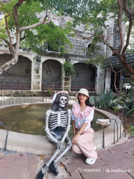 Whimsical Garden Scene with Skeleton and Companion – AI Generated Video | Hailuo AI