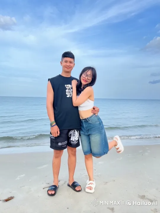 Couple Practicing Martial Arts on a Tranquil Beach – AI Generated Video | Hailuo AI