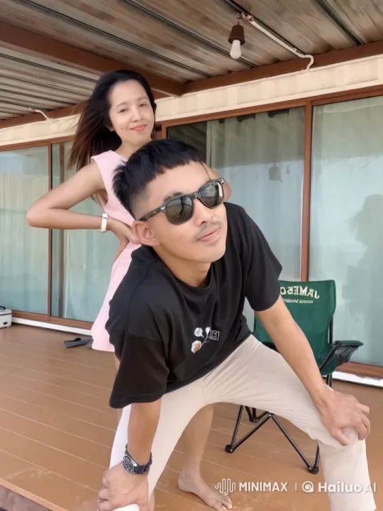 Energetic Kung Fu Duel on Wooden Patio – AI Generated Video | Hailuo AI