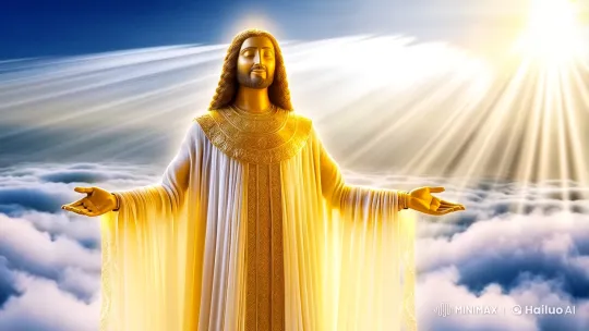 Divine Figure Embraces with Radiant Love and Hope – AI Generated Video | Hailuo AI