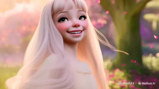 Joyful Young Woman in Enchanted Garden – AI Generated Video | Hailuo AI