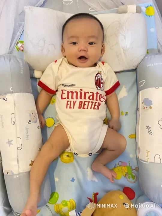 Baby in Onesie Plays with Toys on Mat – AI Generated Video | Hailuo AI