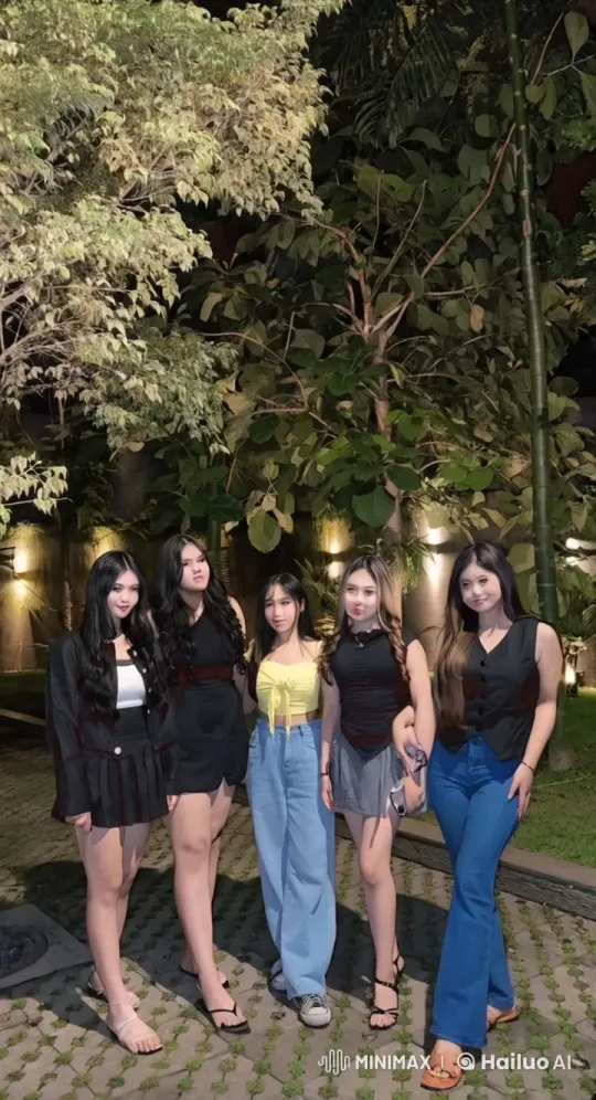 Young Women Display Kungfu Skills in Nighttime Garden – AI Generated Video | Hailuo AI