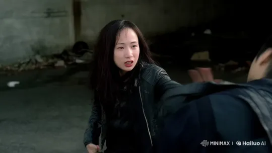 Woman Fights Adversary in Dark Alley with Determination – AI Generated Video | Hailuo AI
