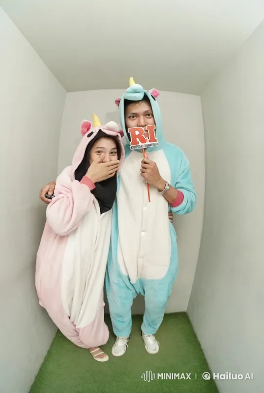 Unicorn Onesie Kung Fu Fight in White Room – AI Generated Video | Hailuo AI