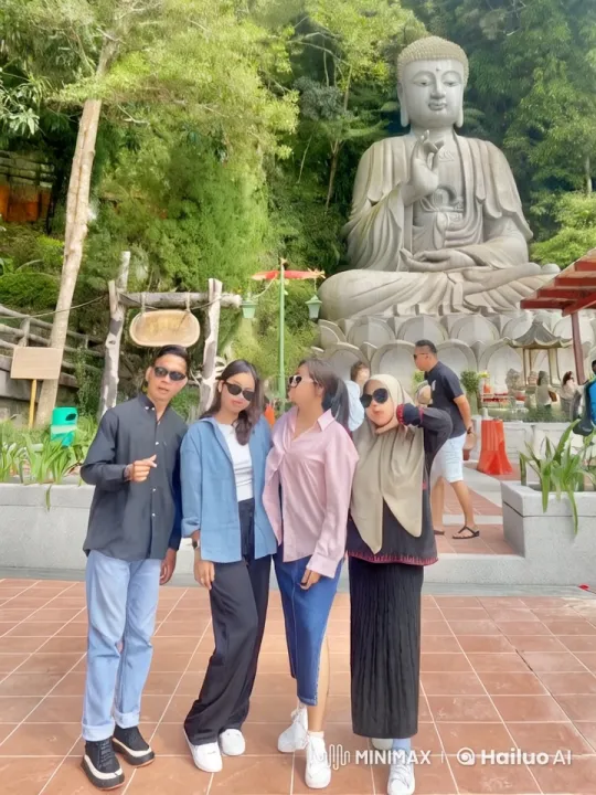 Kung Fu Fighters Perform in Front of Buddha Statue – AI Generated Video | Hailuo AI
