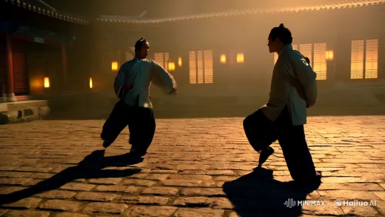 Ancient Courtyard Duel: Aesthetic Martial Arts Chase – AI Generated Video | Hailuo AI