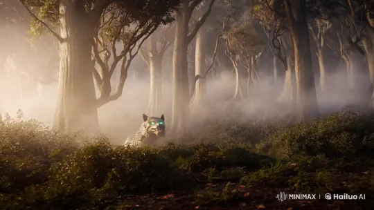 Hybrid Wolf-Serpent Creature in Mysterious Moonlit Forest – AI Generated Video | Hailuo AI