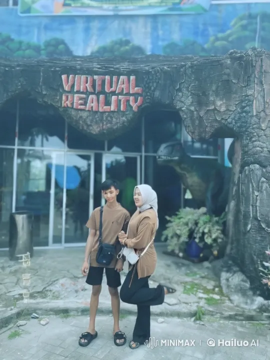 Coordinated Kung Fu Fighters at VR Attraction Entrance – AI Generated Video | Hailuo AI