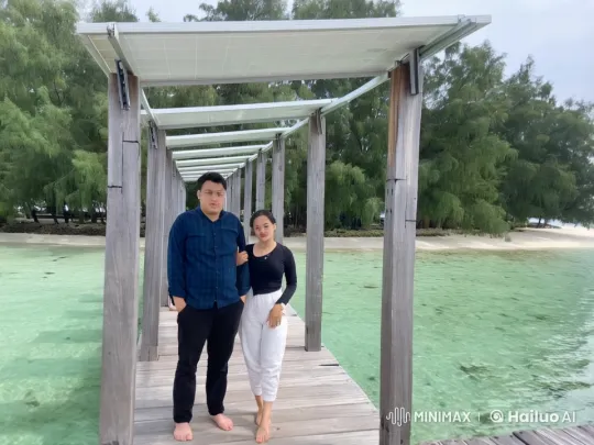 Couple Practicing Kungfu on Pier with Scenic Views – AI Generated Video | Hailuo AI