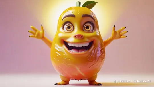 Orange Mascot Welcomes Fun at Ice Cream Van – AI Generated Video | Hailuo AI