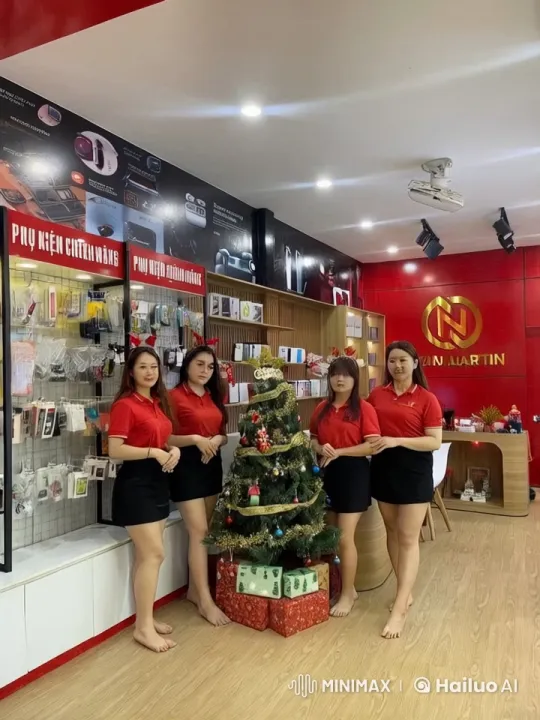 Women Perform Martial Arts in Christmas-Themed Store – AI Generated Video | Hailuo AI