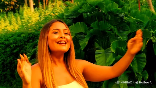 Joyful Subject Sings in Lush Landscape with Dynamic Camera Moves – AI Generated Video | Hailuo AI