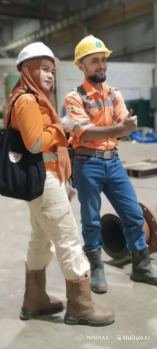 Construction Workers' Impressive Mock Fight in Warehouse – AI Generated Video | Hailuo AI