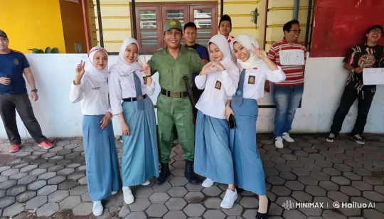 Youthful Group Poses Playfully in Front of Vibrant Building – AI Generated Video | Hailuo AI