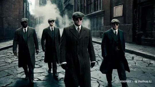 Peaky Blinders: Doppelgängers on a Mysterious City Street – AI Generated Video | Hailuo AI