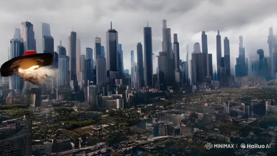 Pork's Rampage: City Clash Captured in Dynamic Cinematic Style – AI Generated Video | Hailuo AI