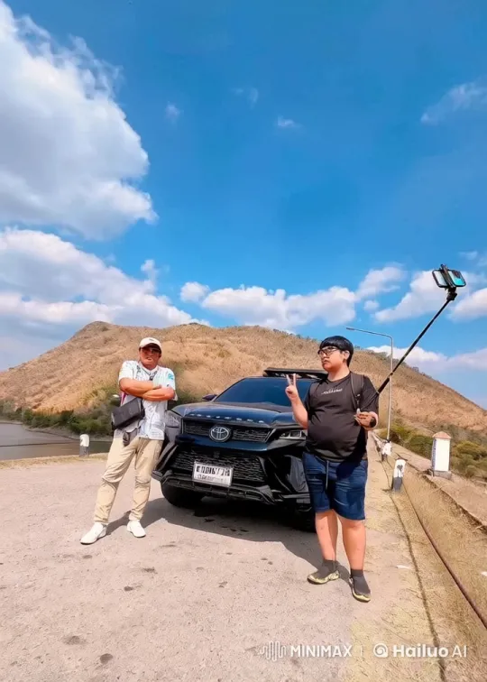 Martial Arts Duel on Mountain Road with Toyota – AI Generated Video | Hailuo AI