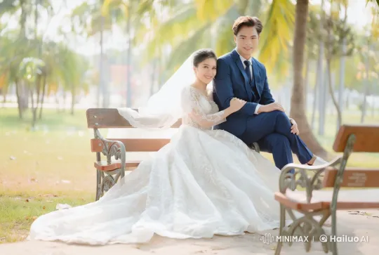 Wedding Couple Showcases Martial Arts in Park – AI Generated Video | Hailuo AI
