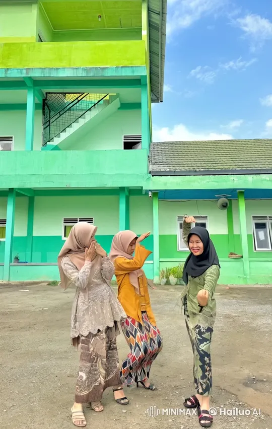 Traditional Attired Women Perform Kungfu in Front of Building – AI Generated Video | Hailuo AI